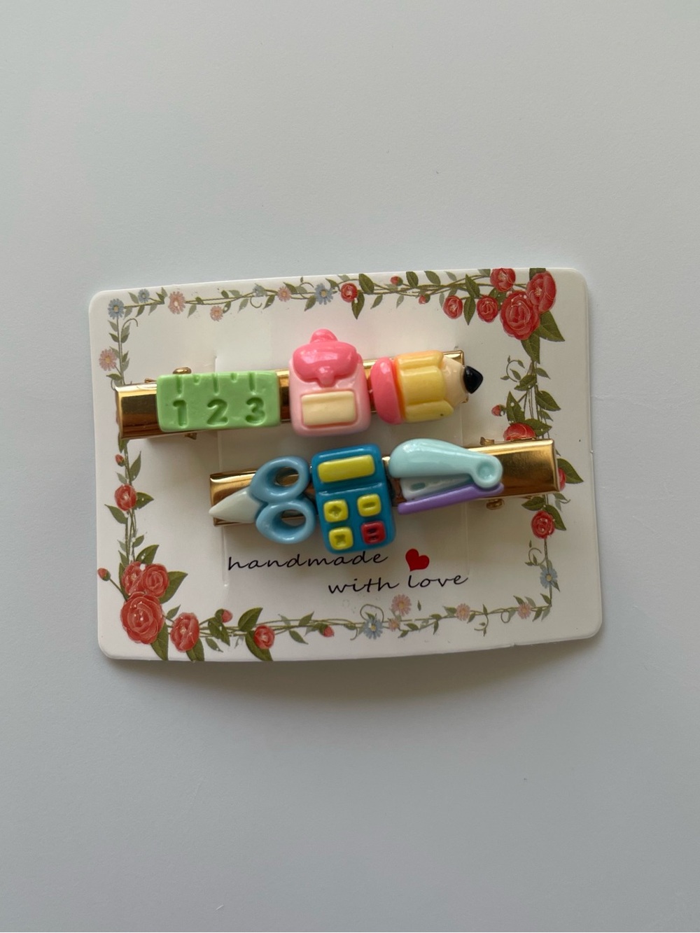 Handmade Back to School Hair Clips Set | Kawaii, Cute Preppy Y2K set of 2 clips